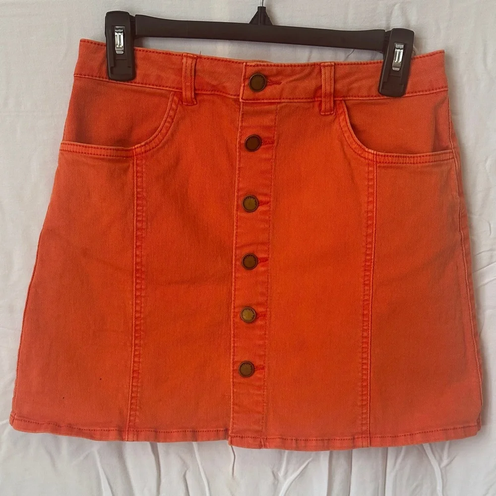 Copper Key Vibrant Orange Mini Skirt - Picture 1 of 4